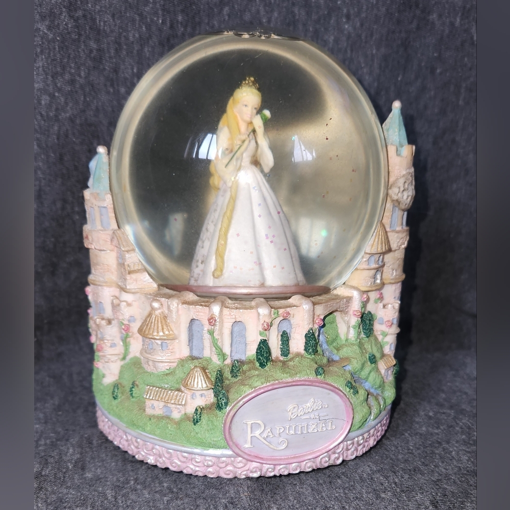 Barbie Rapunzel Castle Snow Globe with White Gown